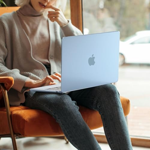 EooCoo Case Compatible with MacBook Air 13 inch M5 2026-2022 M4 M3 M2 A3449 A3240 A3113 A2681, Crystal Hard Shell Scratch Resistant Protective Cover for Mac Air 13.6 inch, Sky Blue by EooCoo - Used condition - Image 7