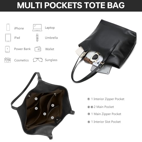 totebag PU Leather HoboTote Large Convertible Shoulder Purse miniatura 4