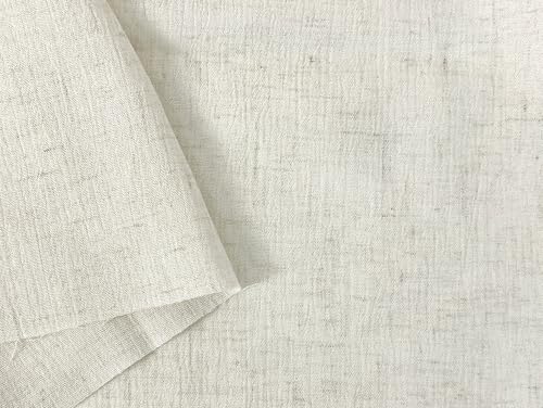 Linen Rayon Blend Fabric by The Linen Lab – Lightweight, Soft, 42"~43" Wide, Pre-Washed Material for Sewing, Clothing, Crafts & DIY (1 Yard pre Cut, Oatmeal with Natural Wrinkle Effect)