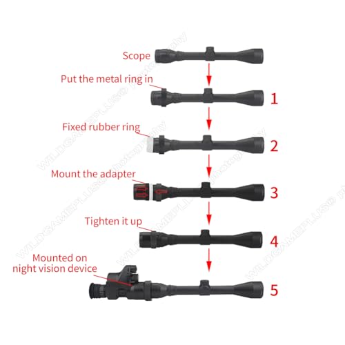 wildgameplus 38-46mm Schnellmontageadapter Halterungshülse Kompatibel mit Pard NV007/NV007A/NV007V/Sytong HT-66 HT-77 Zubehör NV007-ADP46