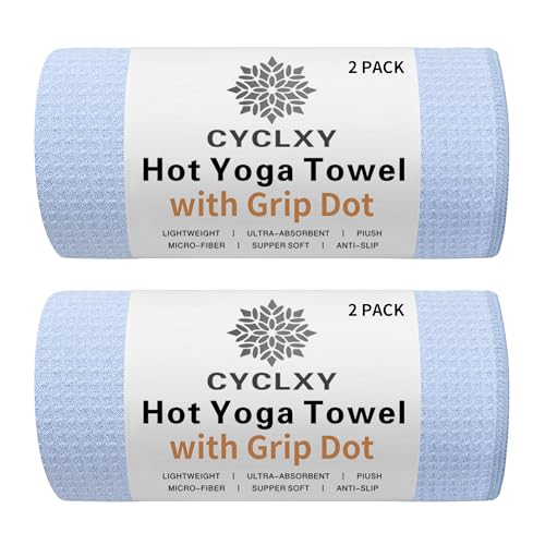 CYCLXY 2 Pack Yoga Towel with Grip Dot