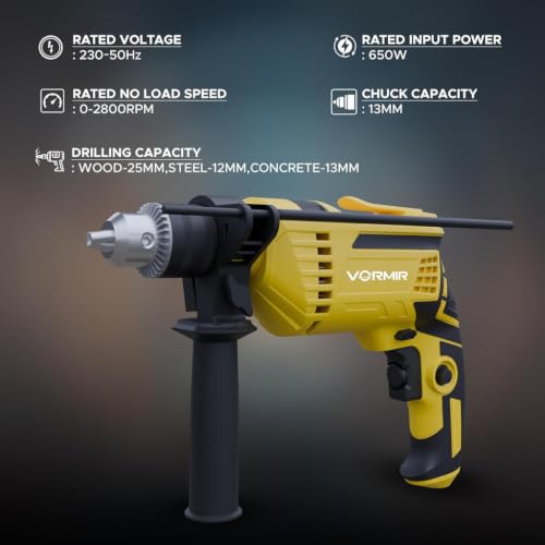 Image of VORMIR VR TD13-139 650W Impact Drill Tool Kit with Green Laser Level | 139-Piece DIY Set | 13mm Chuck | 2800 RPM | 520nm Laser | Self-Leveling | Home Repair Tools