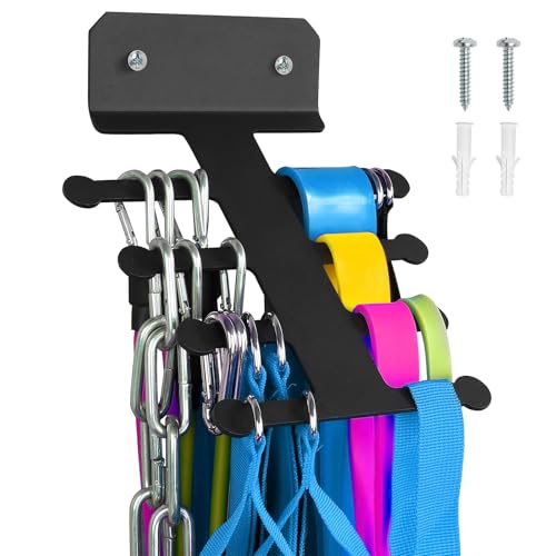 Atsgke Resistance Band Storage Rack, Fitness Band Rack, Equipment Organizer for Pull Up Bands and Jump Ropes, Home Gym Multi-Purpose Organization, Storage Rack for Straps, Foam Rollers, Weight Belts