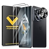 [2+2 Pack] for OnePlus 12R Screen Protector, Camera Lens Protector, Bubble-Free, Fingerprint Compatible, Anti-Scratch, Case Friendly