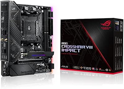 ASUS ROG Crosshair VIII Impact - Placa Base Gaming Mini-DTX AMD AM4 X570 con Tarjeta SO-DIMM.2 (Dos M.2), Wi-Fi 6, PCIe 4.0, Sonido SupremeFX, Iluminación Aura Sync RGB, SATA 6 GB/s y USB 3.2 Gen. 2