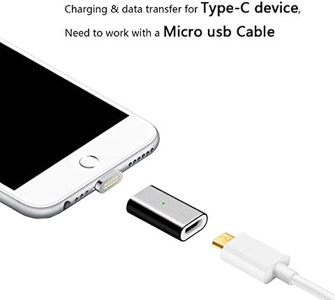 NetDot 5 Pack Gen5 Micro USB to Magnetic Type C Adapter Compatible with USB C Device (Type c Adapter/5 Pack Black)