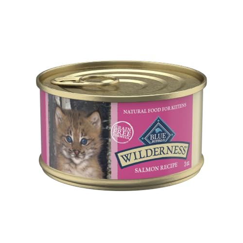 Image of Blue Buffalo Wilderness High Protein, Grain Free Wet Kitten Food, Salmon Pate, 3oz Cans, 4-Count Multipack