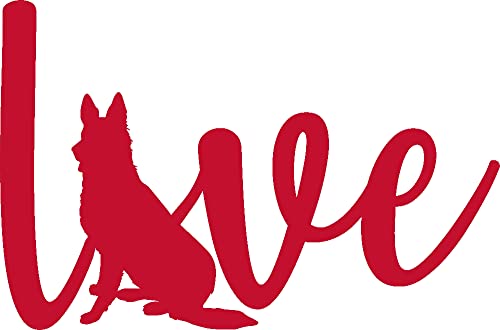 German Shepherd Love Vinyl Sticker Decals (Pack of 2) for Car Bumper Window Laptop Tablet Phone...