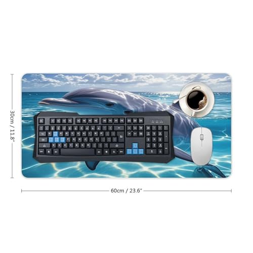 Cool Dolphin Desk Mat Fashion Large Mouse Mat Non-Slip miniatura 2