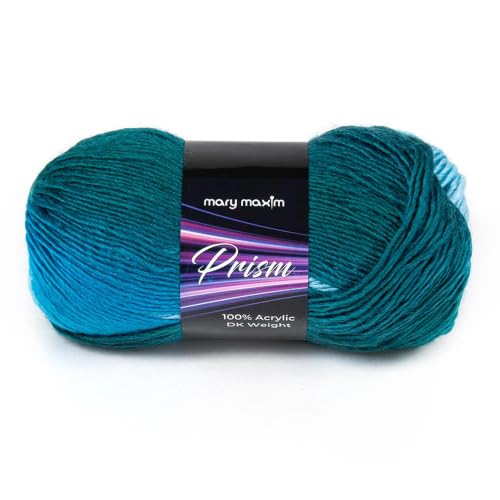 Image of Mary Maxim Prism Yarn, Acrylic Multicolor DK Yarn, 290 Yards, Blue Lagoon | Ombre Yarn, 3 Weight, Machine Wash, For Knitting and Crochet, Create Baby Items, Blankets, Afghans, Clothing Variegated Yarn