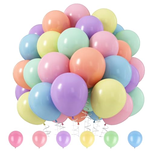 Zorplex 100 Globos Arcoíris Pastel 12 Pulgadas, Globos Colores, Set de Globos de Látex Multicolor para Cumpleaños, Bodas, Baby Shower y Decoración de Fiesta (Mezclado)