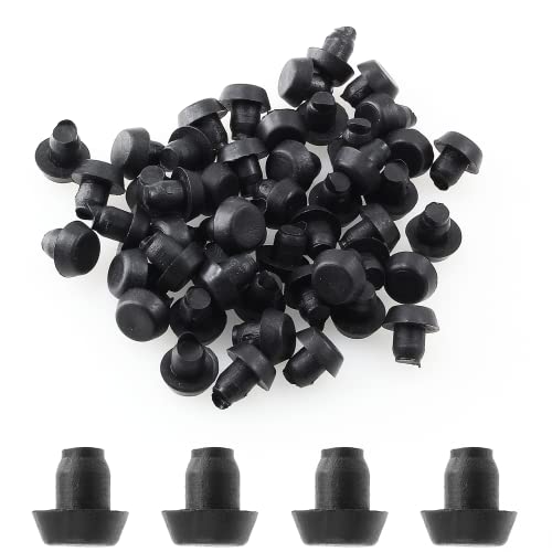 Biaungdo 60 Pcs Glass Top Table Bumpers With Stem, Black Glass Table Rubber Grippers, Anti Slip Pads Glass Bumpers For Table Furniture Cabinet Door, Fit For 1/4 Inch Hole #TOP24