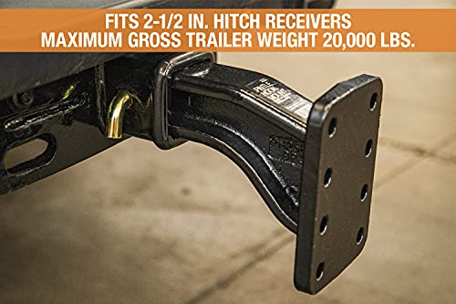 Image of Buyers Products PM25812 2-1 /2 Inch Pintle Hook Mount - Adjustable 3-Position Trailer Hitch Receiver for Trucks & RV's - Durable Steel 20,000 lb MGTW, Universal Towing Hitch Mount, 3,200 MVL Rated