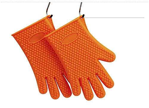 Gants épais en silicone antidérapant de 130 g, gants de four à micro-ondes, outils de cuisson à cinq doigts isolés thermiquement, 27 cm x 16,5 cm