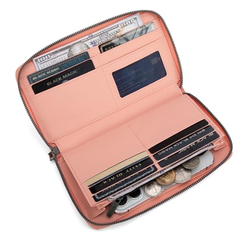 Image of Montana West X Wrangler Wristlet Wallets for Women Classic Retro Wallet Purse Bifold Credit Card Wallets for Women Oversized Logo Clutch Wristlet