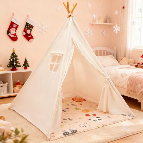 Ativafit Kids Teepee Tent with Mat & Star Pendant Play