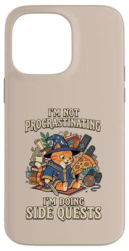 I'm Not Procrastinating I'm Doing Side Quest Wizard Cat �X�}�z�P�[�X iPhone 14 Pro Max �p