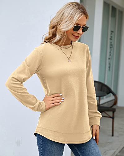 Image of MOLERANI Sweatshirts for Women Casual Long Sleeve Crewneck Shirt Tunic Tops | Pullovers, Soft Lightweight Warm Fabric, Loose Fit, Fall Winter Trendy Clothes, Daily Wear, Workout, Outdoor Outfits