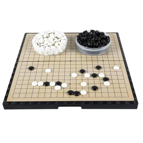 Hoite Jeu Magnétique Pliable Et Facile À Transporter, Tuiles Noires Et Blanches Avec Plateau De Jeu Gobang Go Et Livre
