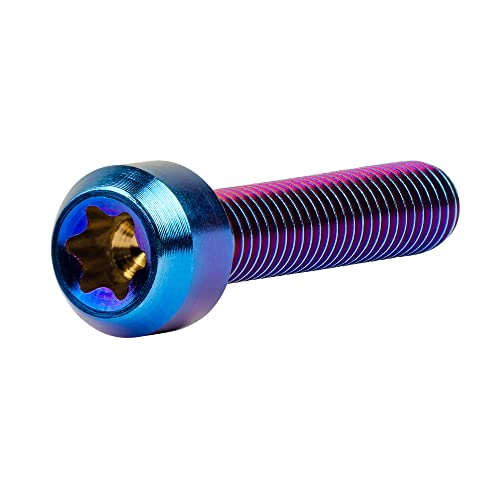 Image of Titanium Torx Square Head M6 x 10 15 20 25 30 35 40 45 50 60 65 70 80mm Screw Pack of 5 (Burn Blue, M6x35mm)