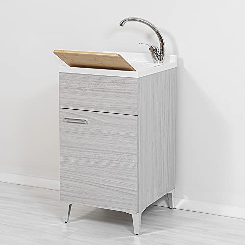 Inbagno Mobile lavatoio salvaspazio 45x50, 1 Anta con Vasca in