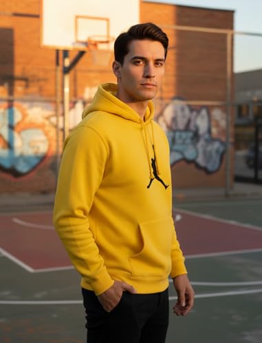 Image of BAGHADBILLO Men's & Women's Cotton Sweatshirt Hoodies with Pockets Solid Pattern Long Sleeves Hooded Neck Regular Fit and Standard Length