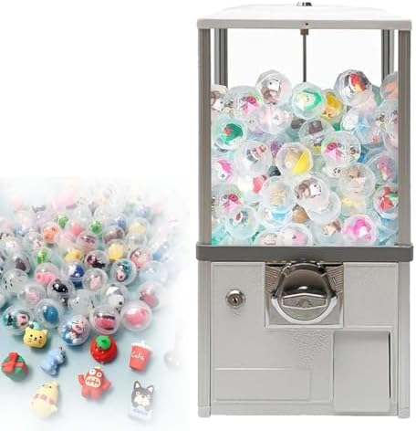 Blue Capsule Gashapon Machine - Commercial Toy Vending & Coin-Operated Candy Dispenser, Large Capacity Rotating Candy Machine for Amusement Parks, Malls, Retail Stores