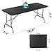 ZenStyle Indoor Outdoor Heavy Duty Plastic Folding Table Portable Picnic Table Fold-in-Half Utility Table w/Handle and Steel Legs for Camping, Dining, Party (Black, 6ft)