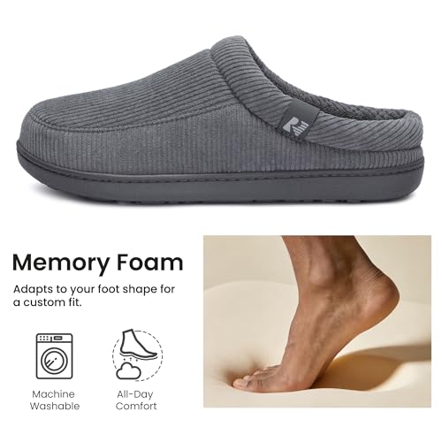 Image of RockDove Men's Ribco Corduroy Slip-On House Slipper