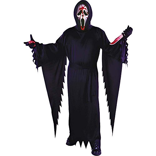 Fun World Men's Licensed Bleeding Scream/Ghost face, Black, STD. Up to 6' / 200 lbs