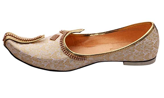 EthnicVibes Herren Hochzeit Jutti Traditionelle Mojari indische Punjabi Schuhe US 8-12 Stickmuster