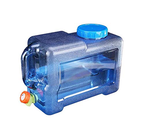 Zzooi 8L 2Gallon Vehicle-Mounted Portable Water Bottle with Handle Outdoor Water Jug with Spigot,Transparent Blue
