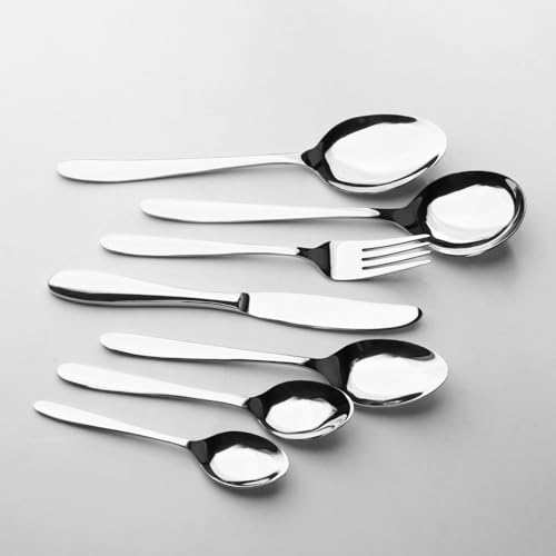 11 Gauge Luxury Premium Stainless Steel Flatware Cutlery Set - 34 Pieces (Heavy Gauge) Plain Elegant Cutlery for Dining & All Special Occasions, Best Wedding, Birthday Gift
