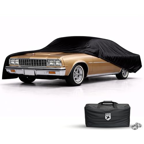 Image of Scratch Resistant Indoor Car Cover with Warranty Compatible with Chevrolet 1977-1985 Impala - Black Satin Ultra Soft Material Car Cover Car Accessories