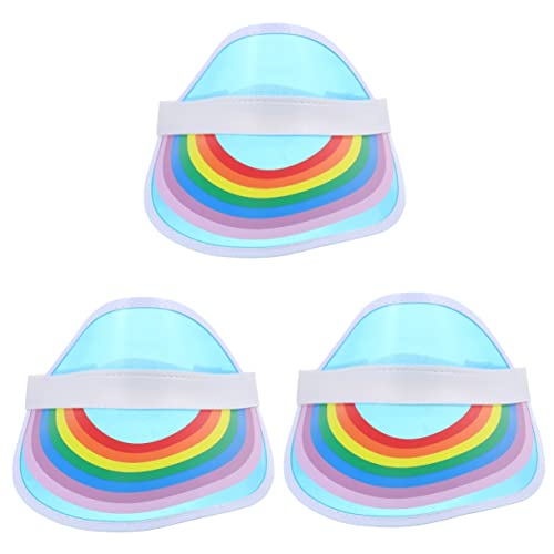 Chapeau de soleil en plastique avec visière arc-en-ciel anti-éblouissement pour le sport de plein air