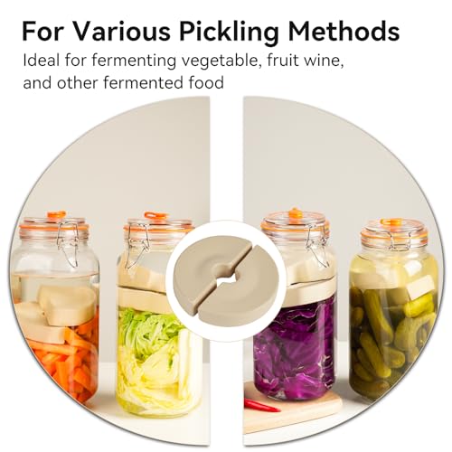 Fermentation Crock Weight - Ceramic Fermentation Stone Weight for Gallon Jar Canning Pickling Cabbage Kimchi Vegetables & Food Preservation, 4.3\"
