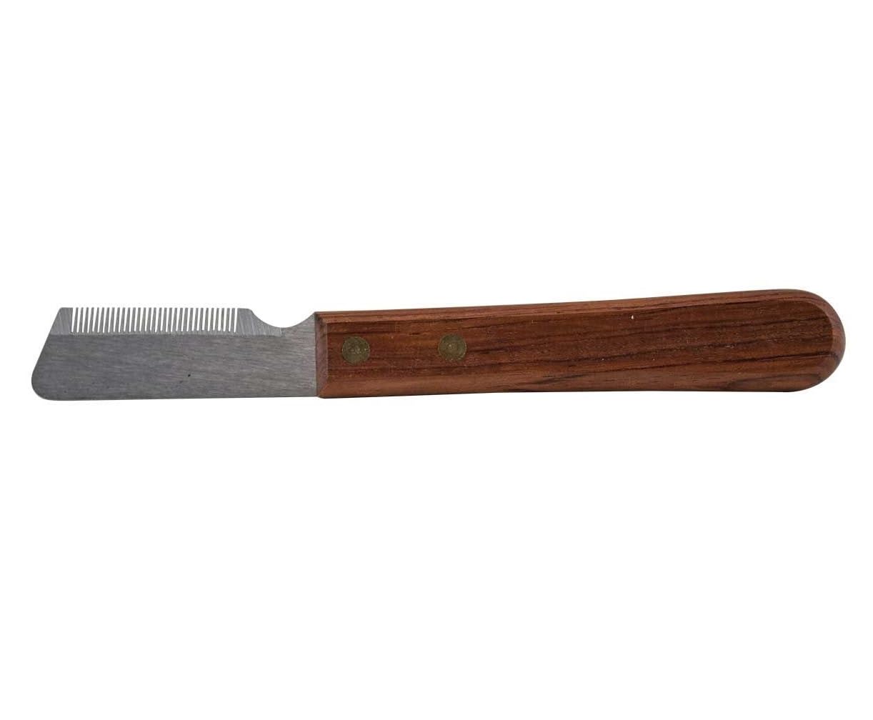 Dog and Cat Grooming Pro Coat and Fur Stripping Knives Rosewood Handle Carding Trimming Stripper (Full Set - All 4 Knives)