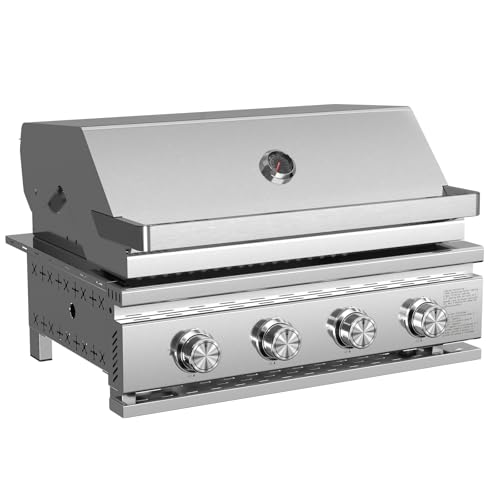 COWSAR 28-Inch 4-Burner Built-In Grill