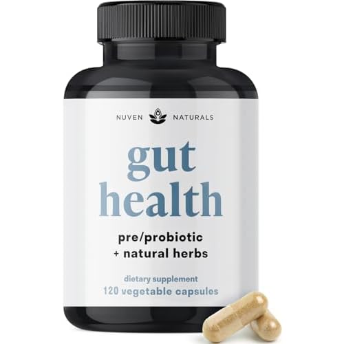 All-in-One Gut Health w/Probiotics, Prebiotics, Digestion-Supporting Herbs, and Adaptogens – Leaky Gut Repair Formula to Support Gut Lining, Aid in Digestion, and Promote Good Bacteria