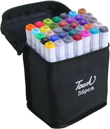 36 Canetas Marcadores para Colorir Bobbie Goods, Coco Wyo, Desenho Professional, Pontas Duplas, Codi