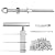 Muzata Hand Swage Tensioner Fitting Threaded Stud End Terminal 50Pack 1/8" Cable Railing Kit T316 Stainless Steel,DIY Balusters Stair Deck Decking CR23,Series CA1 CD1 CS1 CD2 CS2