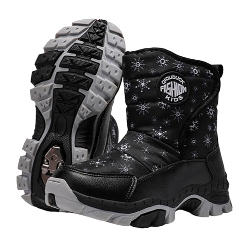 IWIHMIV Girls' Hiking Boots Children's Outdoor Winter Shoes Boys Comfortable Warm Thick Plush Short Boots2