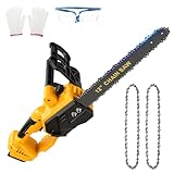 Brushless Chainsaw Compatible with Dewalt 20V Battery, 12 Inch Mini Chainsaw Cordless with 3 Chains and Security Lock Handheld Electric Chain Saw for Wood Cutting, Tree Trimming (No Battery) - Image 1