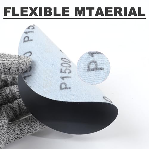 Image of 50Pcs 6 Inch Sanding Dics Hook & Loop: 320 /400 /600 /800 /1000 Grit, Wet Dry Silicon Carbide Sandpaper for DA /Orbital Sander Pad, Automotive Primer Sanding /Woodworking Polishing /Plastic Smoothing