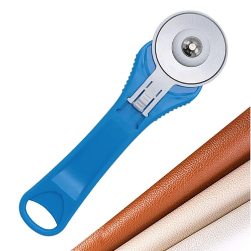 Vitsrisea Rotary Fabric Cutter - Herramienta textil ergonómica, hoja de acolchado inoxidable, cuchilla de rodillo de 45 mm, cortador de rueda, grosor de ropa circular para proyectos de costura