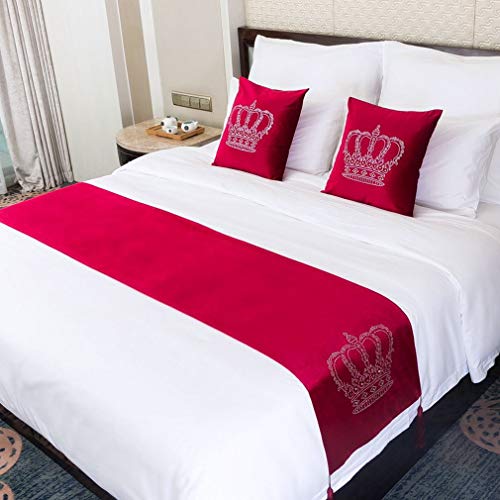 Bufanda de cama roja 45x210 cm COMVIP textil de alta decoración para hostelería 3