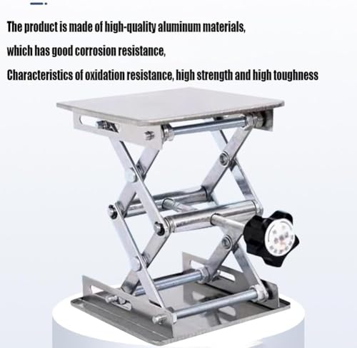 Mesa de elevación de laboratorio de acero inoxidable, gato de laboratorio portátil ajustable con control de altura para cargas de 5 a 25 kg, plataforma de 300 x 300 mm para un fácil movimiento y