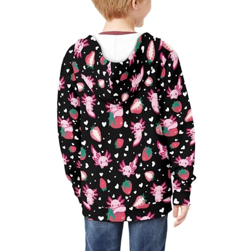 Image of Unisex Zipper Sweatshirt Boys Girls Hooded with 2 Pocket Pullover Hoodies for 6-16Y Kids