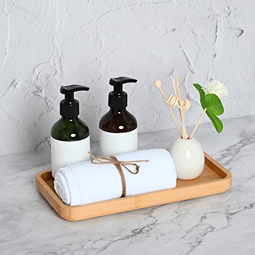 Bamboo Tray 12 X 6 X 1 In, Bathroom Counter Tray, Vanity Tray For Dresser Tops - Tray For Bathroom Home Kitchen Serving Decorating Organizing #TOP6