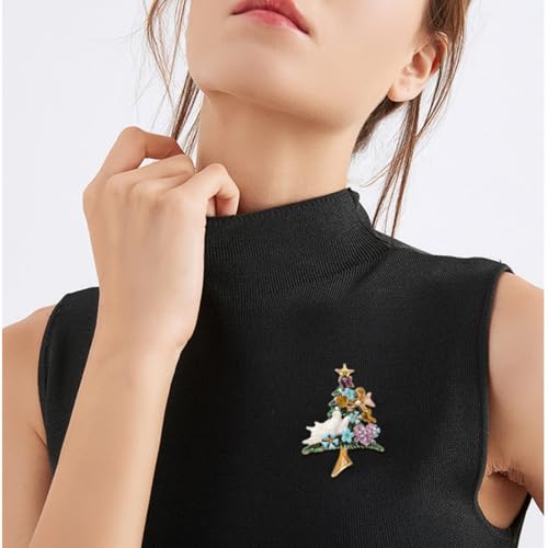 Image of Enamel Brooch Pin For Women Men, Vintage American Flag Crystal Lapel Pin, Christmas Brooch Suit Dress Clips Accessory Gift